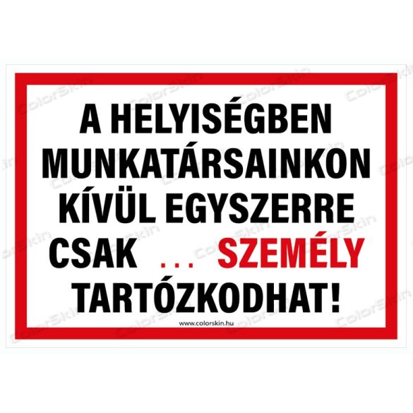 Létszámkorlátozás matrica - választható írható felülettel is