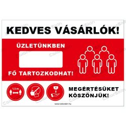   Létszámkorlátozás biankó fekvő formában - választható írható felülettel 