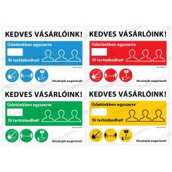   Létszámkorlátozás matrica szabadon  beírható - választható írható felülettel