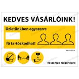 Létszámkorlátozás matrica szabadon  beírható - választható írható felülettel