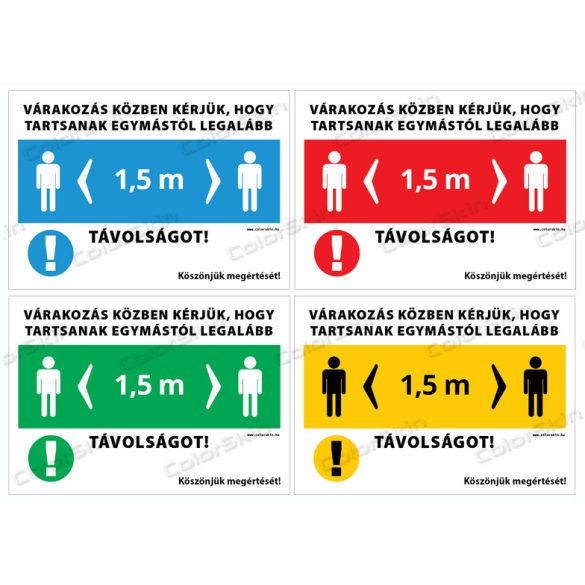 Várakozók távolságtartása - matrica