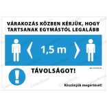 Várakozók távolságtartása - matrica