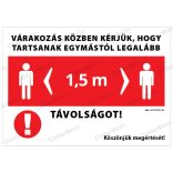 Várakozók távolságtartása - matrica