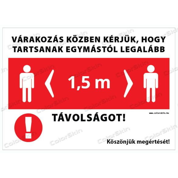 Várakozók távolságtartása - matrica