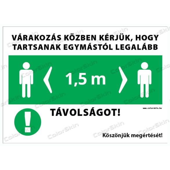 Várakozók távolságtartása - matrica