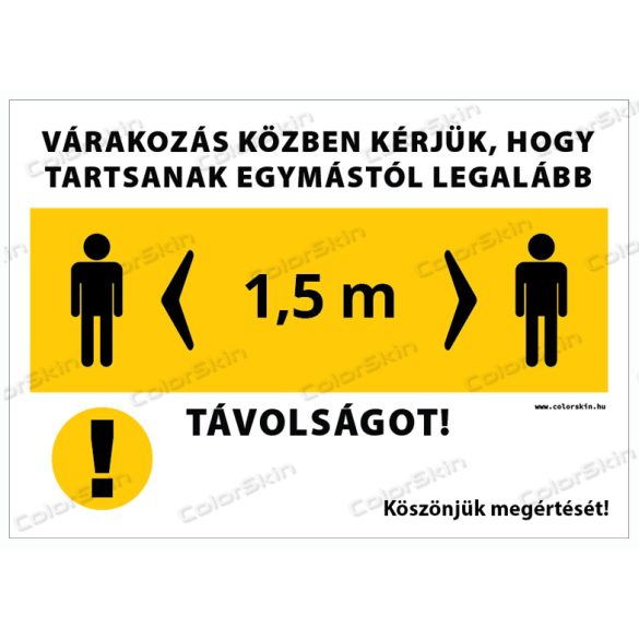 Várakozók távolságtartása - matrica