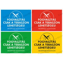 Fogyasztás csak a teraszon! - fekvő matrica