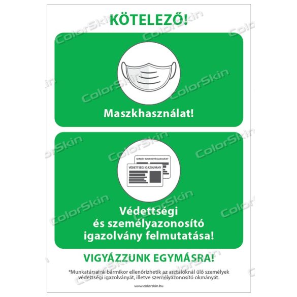 Védettségi igazolvány és maszk - matrica 