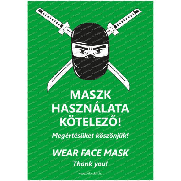 Felszólítás maszk viselésre humoros formában két nyelven
