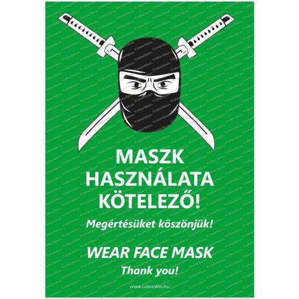 Felszólítás maszk viselésre humoros formában két nyelven