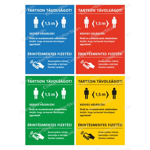 Álló formátumú információs tábla - távolságtartás és érintésmentes fizetés