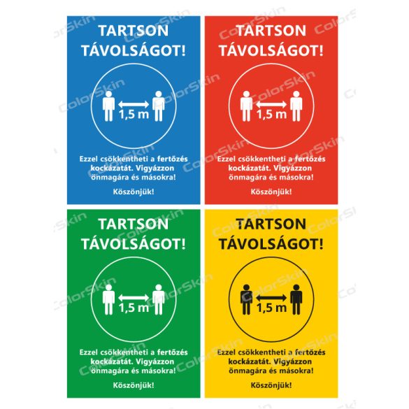 Álló formátumú információs tábla -  Tartson távolságot