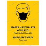 Álló formátumú információs tábla -  Maszk két nyelvű