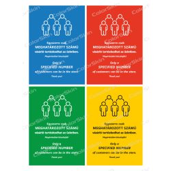   Álló formátumú információs tábla -  Létszámkorlátozás két nyelvű