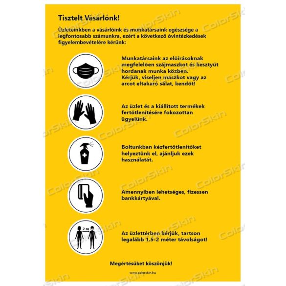 Álló formátumú információs tábla - óvintézkedések