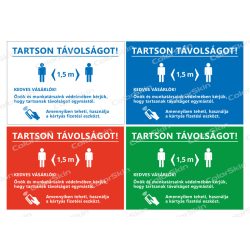   Fekvő formátumú információs tábla -  Tartson távolságot