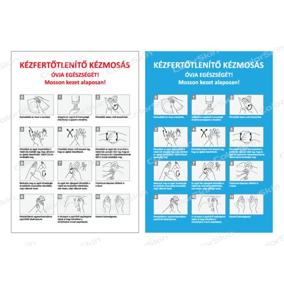 Álló formátumú információs tábla - kézmosás technika