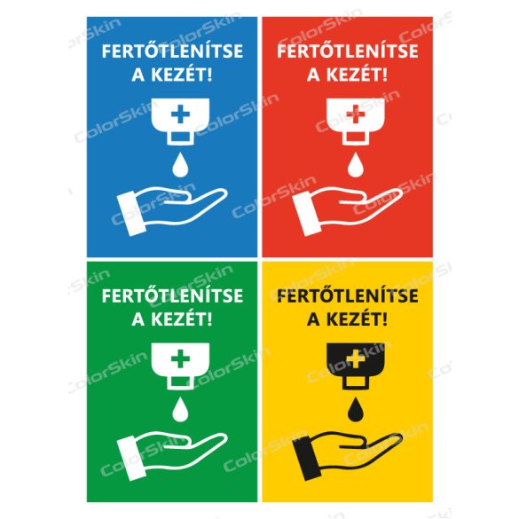 Álló formátumú információs tábla - kézfertőtlenítés 