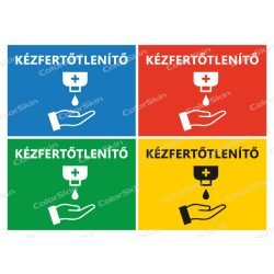   Fekvő formátumú információs tábla - kézfertőtlenítés 