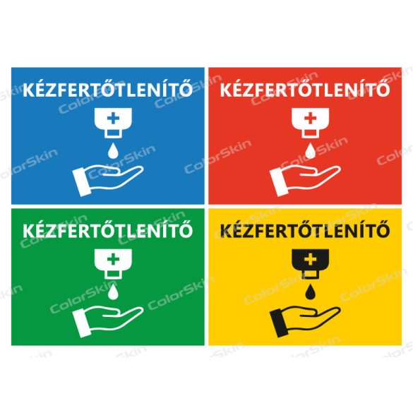 Fekvő formátumú információs tábla - kézfertőtlenítés 