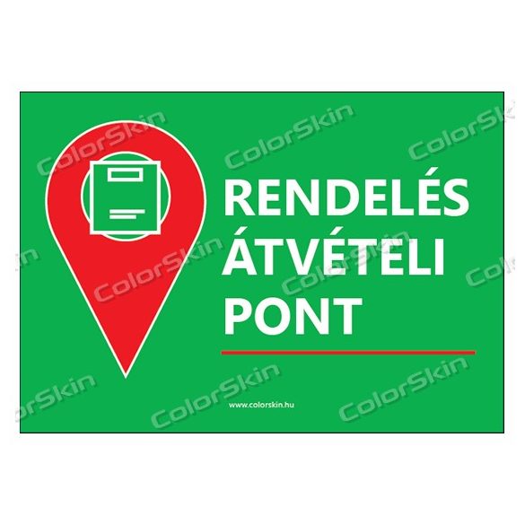 Rendelési átvételi pont tábla