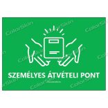 Személyes átvételi pont tábla