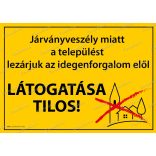 Lezárt település - tábla