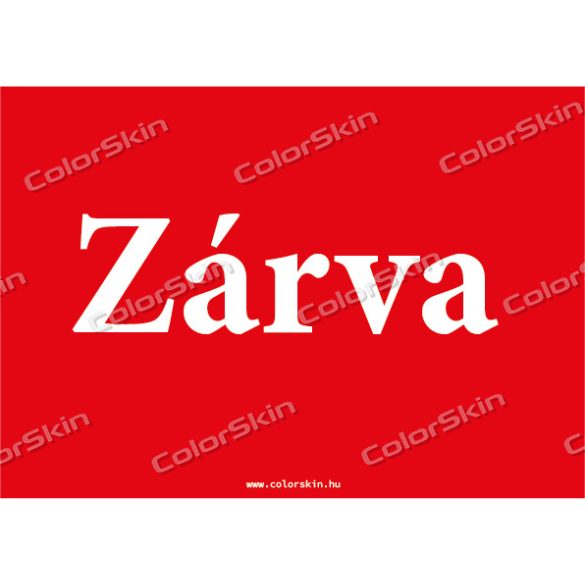 Zárva tábla