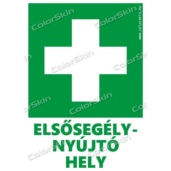 Elsősegély nyújtó hely tábla