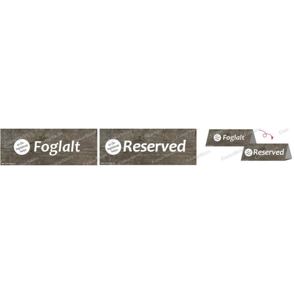 Foglalt / Reserved asztali jelző saját logóval