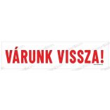 Várunk vissza! - fekvő molinó 