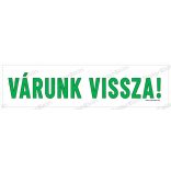 Várunk vissza! - fekvő molinó 