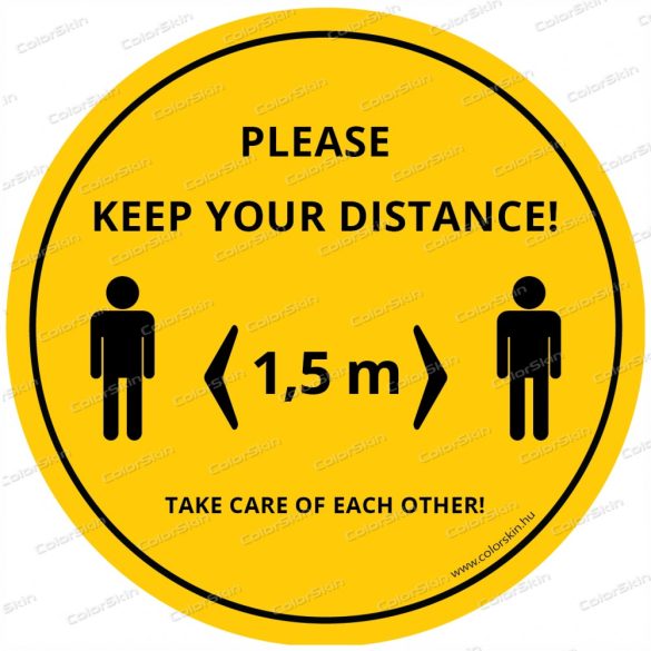  „Tarts távolságot!” padlómatrica angol nyelven - Please keep your distance!