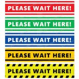 Téglalap alakú padlómatrica - „Kérjük itt várakozzon” angol nyelven - Please wait here! 