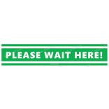 Téglalap alakú padlómatrica - „Kérjük itt várakozzon” angol nyelven - Please wait here! 