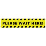 Téglalap alakú padlómatrica - „Kérjük itt várakozzon” angol nyelven - Please wait here! 