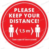  „Tarts távolságot!” padlómatrica angol nyelven - Please keep your distance! v2