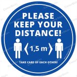  „Tarts távolságot!” padlómatrica angol nyelven - Please keep your distance! v2