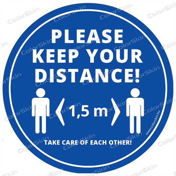  „Tarts távolságot!” padlómatrica angol nyelven - Please keep your distance! v2