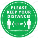  „Tarts távolságot!” padlómatrica angol nyelven - Please keep your distance! v2