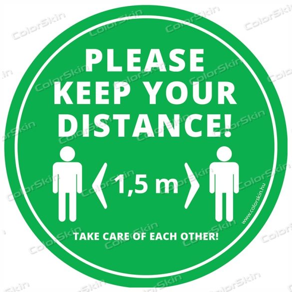  „Tarts távolságot!” padlómatrica angol nyelven - Please keep your distance! v2
