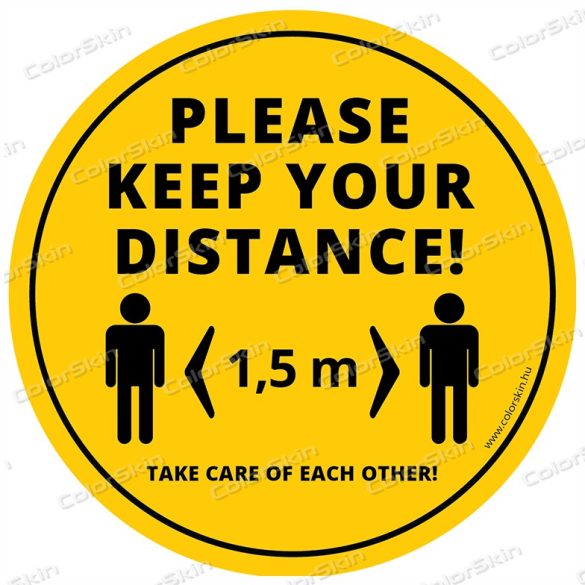  „Tarts távolságot!” padlómatrica angol nyelven - Please keep your distance! v2