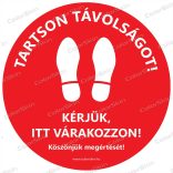 Kör padlómatrica - "Kérjük, itt várakozzon!"