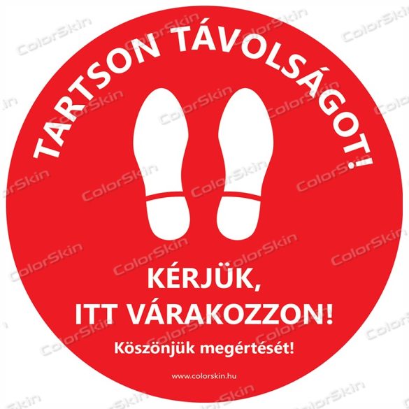 Kör padlómatrica - "Kérjük, itt várakozzon!"