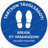 Kör padlómatrica - "Kérjük, itt várakozzon!"