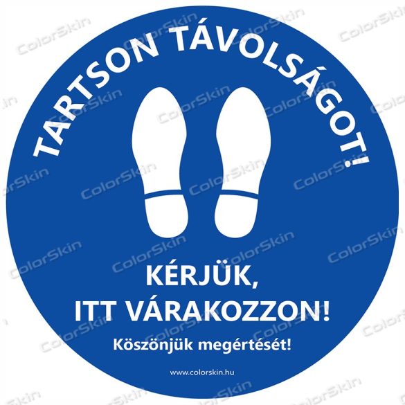 Kör padlómatrica - "Kérjük, itt várakozzon!"