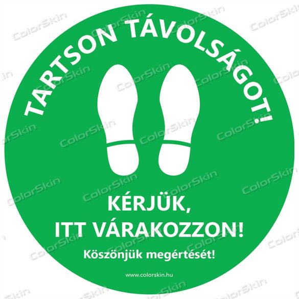 Kör padlómatrica - "Kérjük, itt várakozzon!"