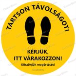 Kör padlómatrica - "Kérjük, itt várakozzon!"