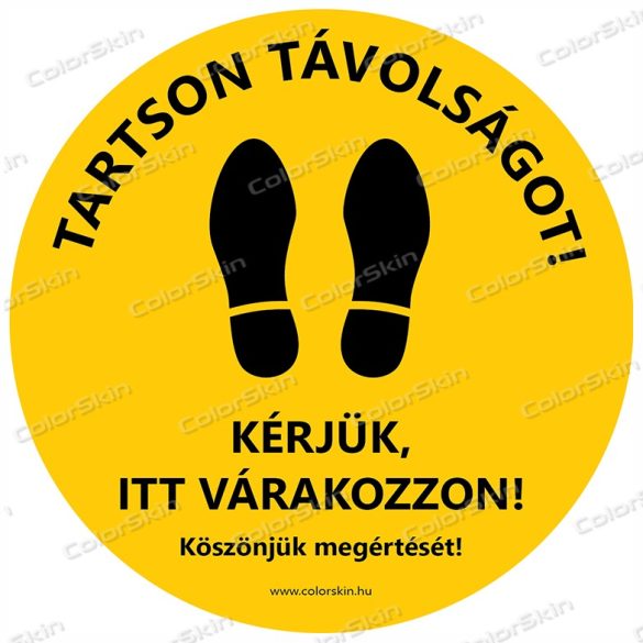 Kör padlómatrica - "Kérjük, itt várakozzon!"
