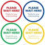 Kérjük itt várakozzon! kör padlómatrica angol nyelven - Please wait here!